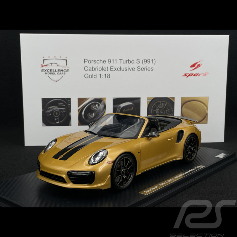 Porsche 911 Turbo S Typ 991 Exclusive Series Cabriolet 2017 Metallic Gelbgold  RS Selection x Spark 1/18 18RSF004