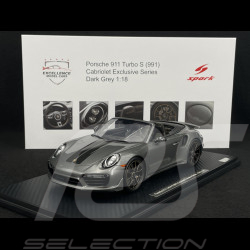 Porsche 911 Turbo S Typ 991 Exclusive Series Cabriolet 2017 Metallic Achatgrau RS Selection x Spark 1/18 18RSF005