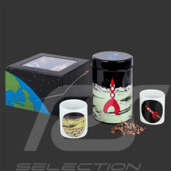 Coffret Tintin - Café Bio avec Tasses - Objectif Lune / On a Marché sur la Lune 17009