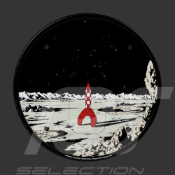 Tim und Struppi Uhr Mond mit Rakete - Reiseziel Mond - 35 cm Rot 82056
