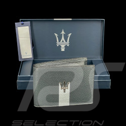 Maserati Geldbörse aus Leder Trident Marineblau Hergestellt in Italien 920015437