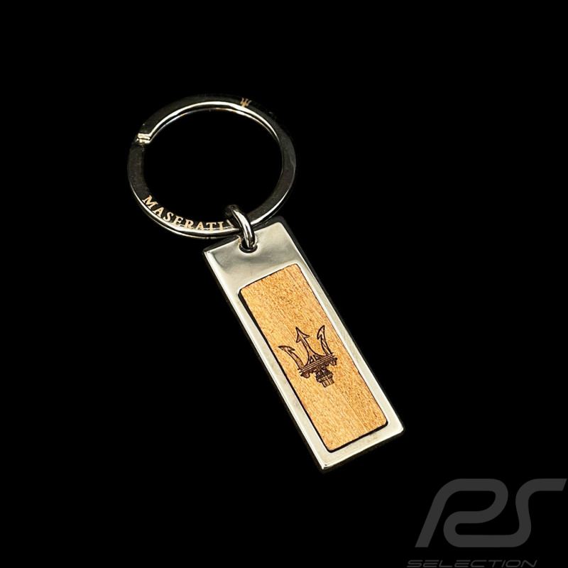 Maserati Keyring Trident Silver / Wood 920018060