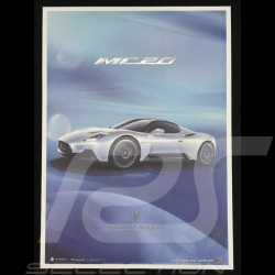 Maserati Poster MC20 Front View Blue / White 920029613