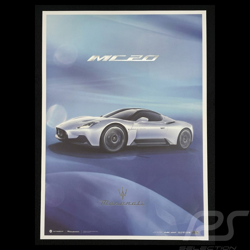 Poster Maserati MC20 Vue Avant Bleu / Blanc 920029613
