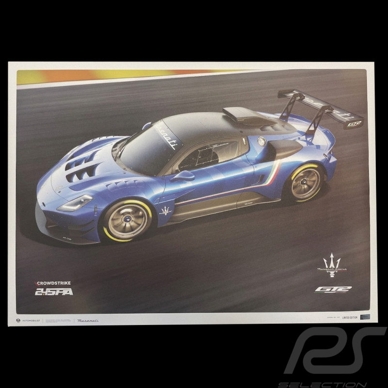 Poster Maserati Corse GT2 Bleu 920032988