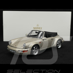 Porsche 911 Carrera 2 Type 964 Turbo Look Cabriolet 1992 Zermatt Silver Metallic 1/18 Norev 187140