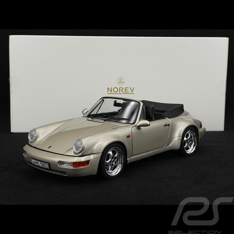 Porsche 911 Carrera 2 Type 964 Turbo Look Cabriolet 1992 Argent Zermatt Métallisé 1/18 Norev 187140