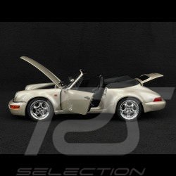 Porsche 911 Carrera 2 Type 964 Turbo Look Cabriolet 1992 Argent Zermatt Métallisé 1/18 Norev 187140