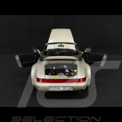 Porsche 911 Carrera 2 Type 964 Turbo Look Cabriolet 1992 Argent Zermatt Métallisé 1/18 Norev 187140