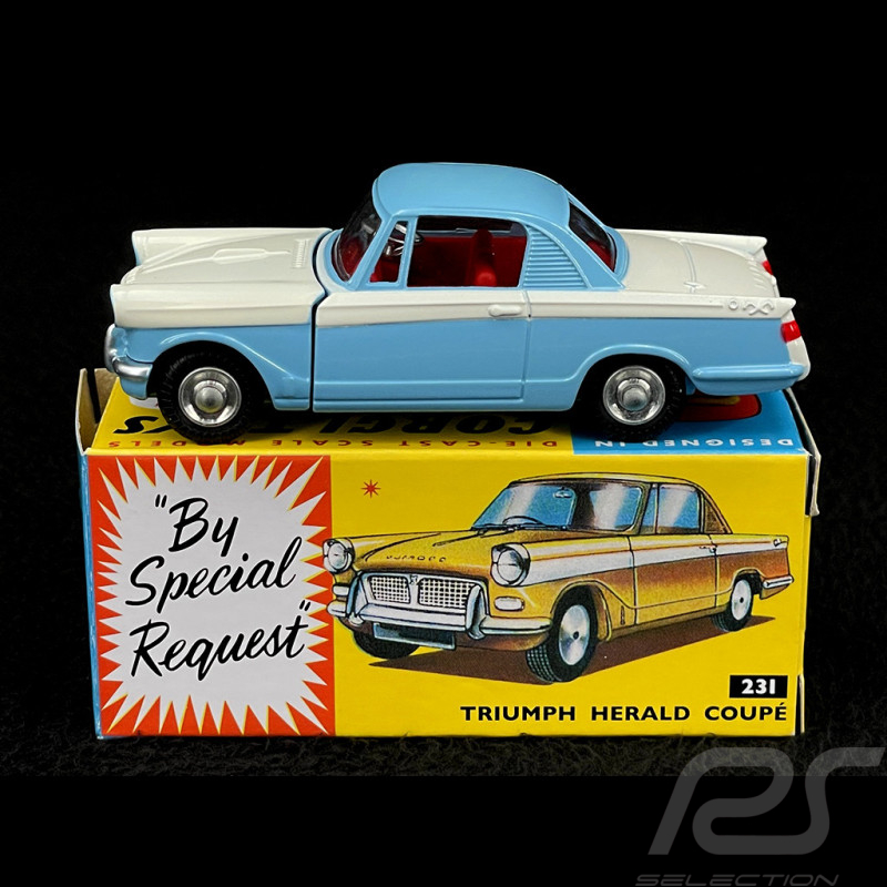 Triumph Herald Coupé 1959 Bleu Clair / Blanc 1/44 Corgi Toys CD54321018