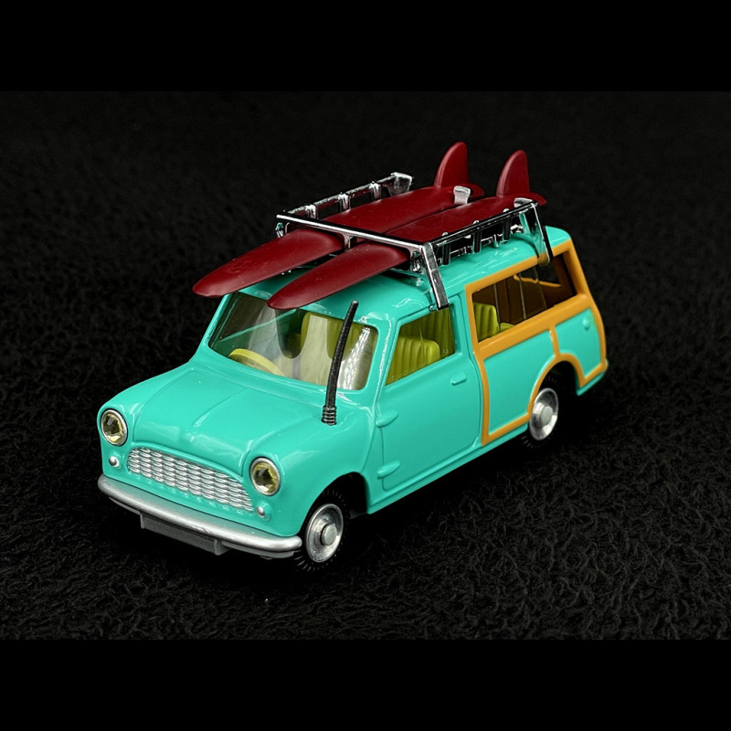 Mini Countryman 1965 with Roof Racks and Surfboard Turquoise Blue