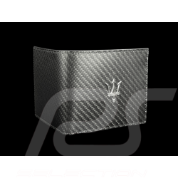 Portefeuille Maserati en Cuir Trident Noir / Carbone Fabriqué en Italie 920015452