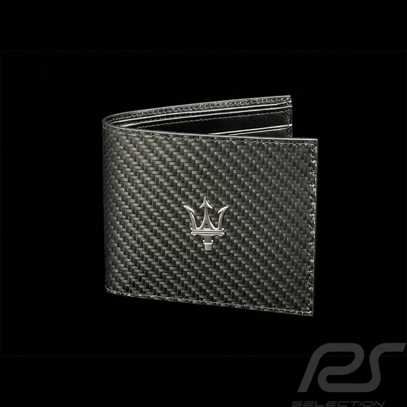 Maserati Wallet in Leather Trident Black / Carbon Made in Italy 920015452
