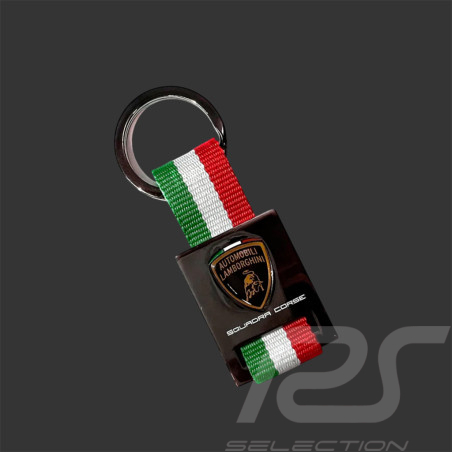 Porte-Clés Lamborghini Squadra Corse Drapeau Italie Vert / Blanc / Rouge LB17K