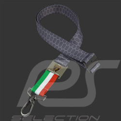 Porte-Clés Lamborghini Squadra Corse Tour de Cou Drapeau Italie Gris LB17L