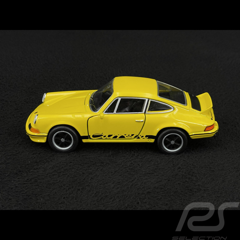 Porsche 911 Carrera RS 2.7 1973 Yellow / Black Stripes Friction Toy 1/38 Welly MAP01091124