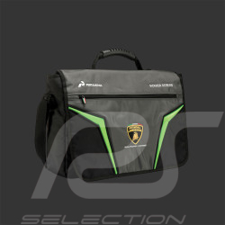 Lamborghini Shoulder Bag Squadra Corse Black / Grey / Green LC321904