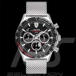 Ferrari Watch Pilota Evo Chronograph Silver Mesh Bracelet FE-083-0826