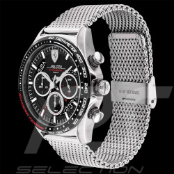 Montre Ferrari Pilota Evo Chronographe Bracelet Maille Argent FE-083-0826