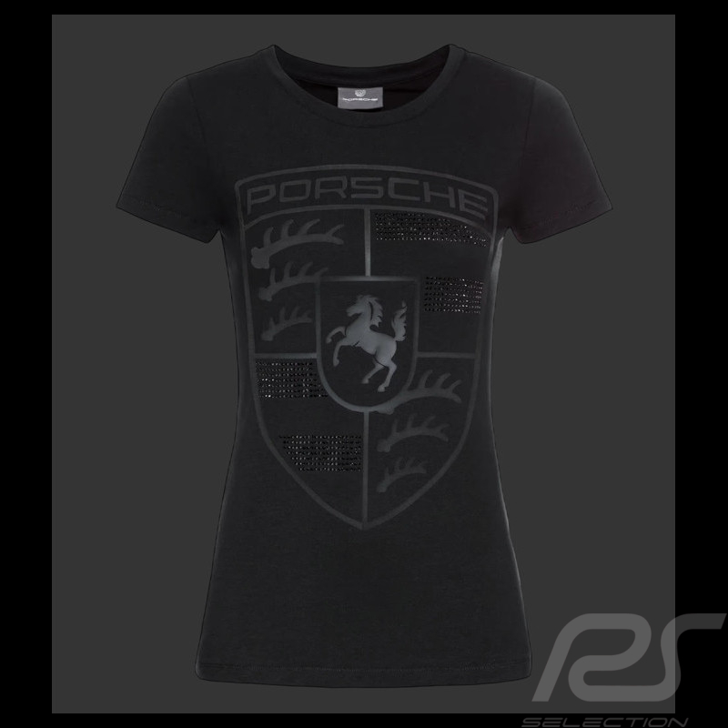 T-shirt Porsche écusson géant noir WAP797E - femme