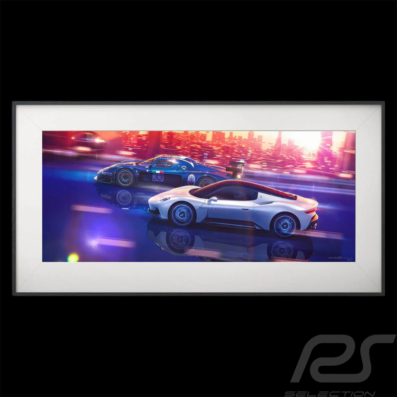 Maserati Gerahmtes Poster MC20 / MC12 Zeit für Kühnheit 50 x 24 cm 920030400