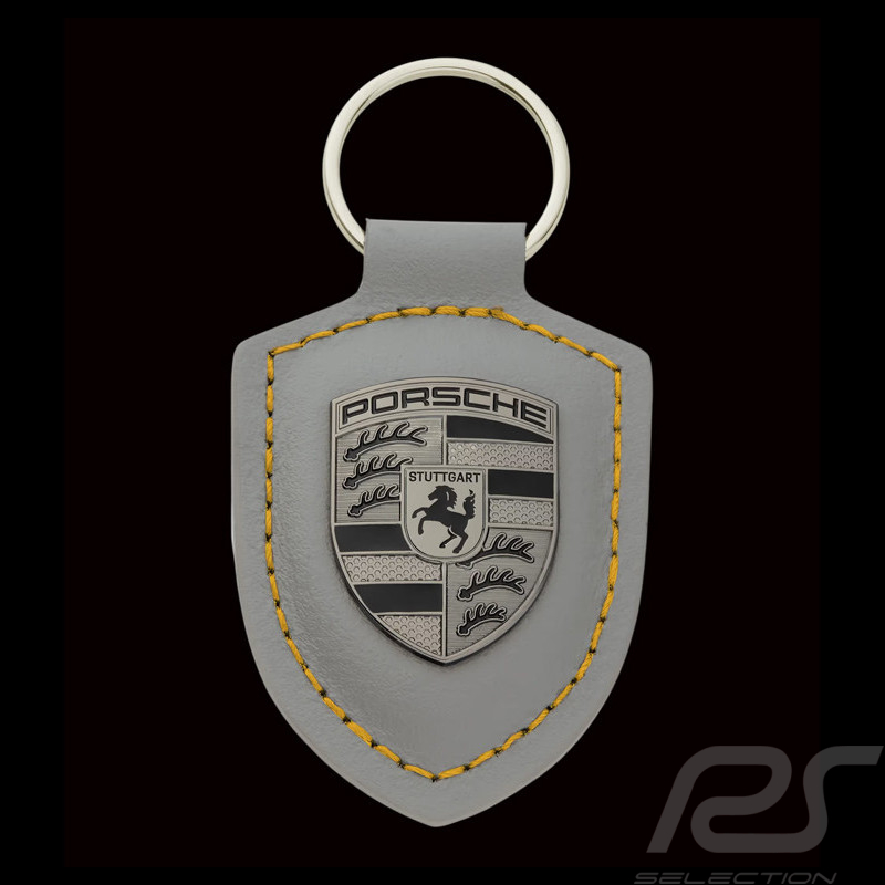 Porsche Keyring Turbonite Crest Chalk Grey / Signal Yellow WAP0500600T0WS