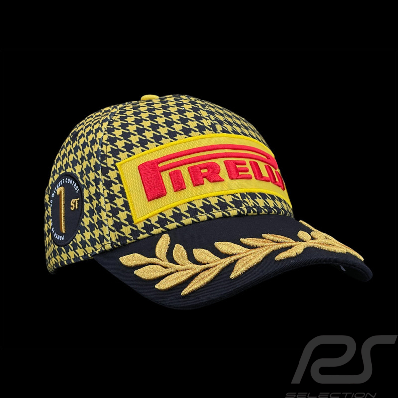 SELTEN : Pirelli Cap Sieger Silverstone GP 2026 F1 Bestickt Schwarz / Gelb 0117 - Unisex