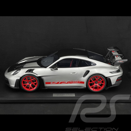 Porsche 911 GT3 RS Type 992.1 2022 Pack Weissach Argent GT / Bandes Rouges 1/8 GT Spirit GTS802001