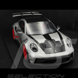 Porsche 911 GT3 RS Type 992.1 2022 Pack Weissach Argent GT / Bandes Rouges 1/8 GT Spirit GTS802001