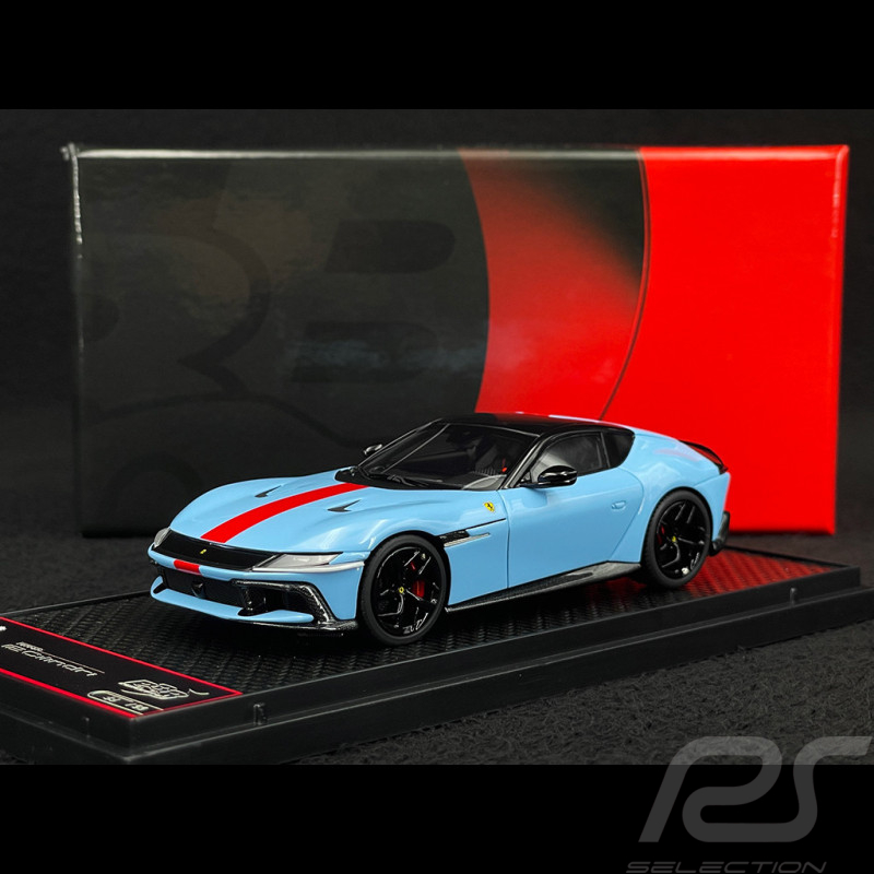 Ferrari 12Cilindri Coupe 2024 Azzurro La Plata / Red Stripe 1/43 BBR Models BBRC299L