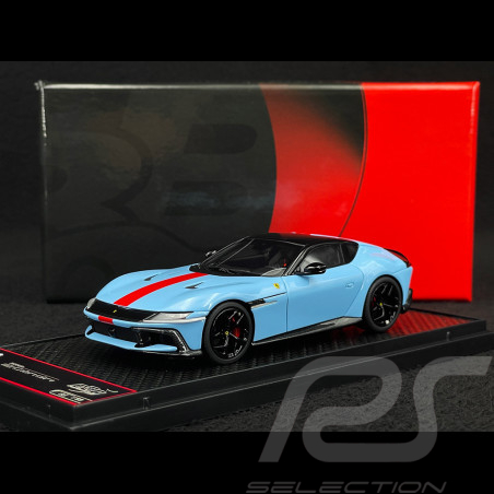 Ferrari 12Cilindri Coupe 2024 Azzurro La Plata / Roter Streifen 1/43 BBR Models BBRC299L