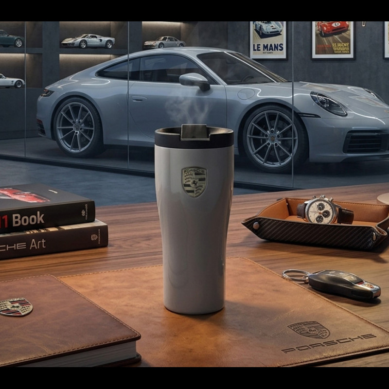 Thermos Mug Porsche Turbonite Crest Isothermal Chalk Grey