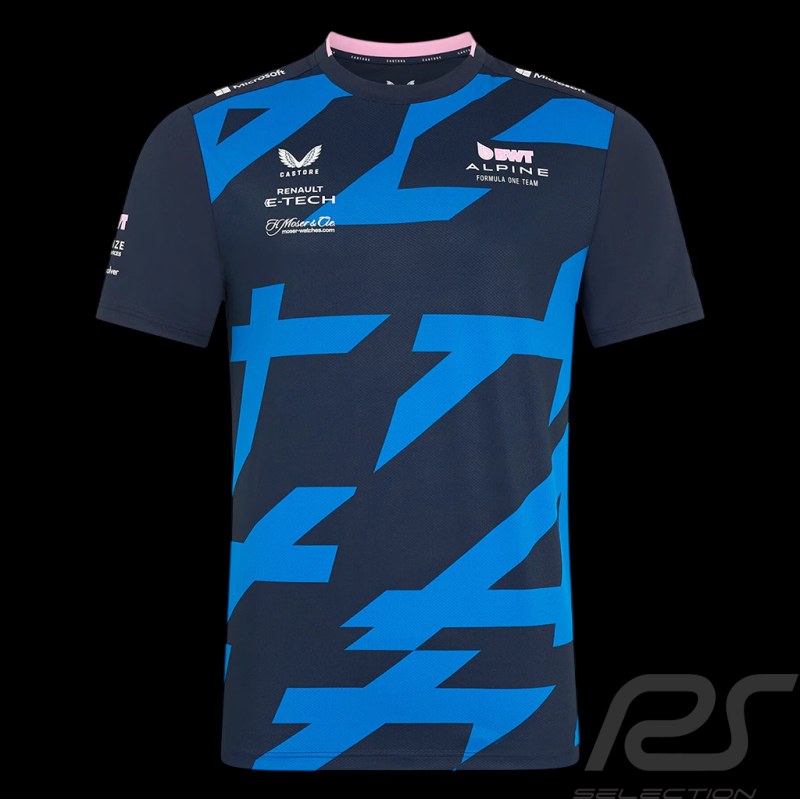 T-Shirt Alpine Pas Cher F1 Team n° 10 Pierre Gasly Monogramme Bleu Marine TM10302-020 - mixte