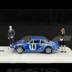 Alpine A110 1800 S n° 18 Vainqueur Rallye Monte Carlo 1973 avec Figurines 1/43 Ixo SPRM001-73
