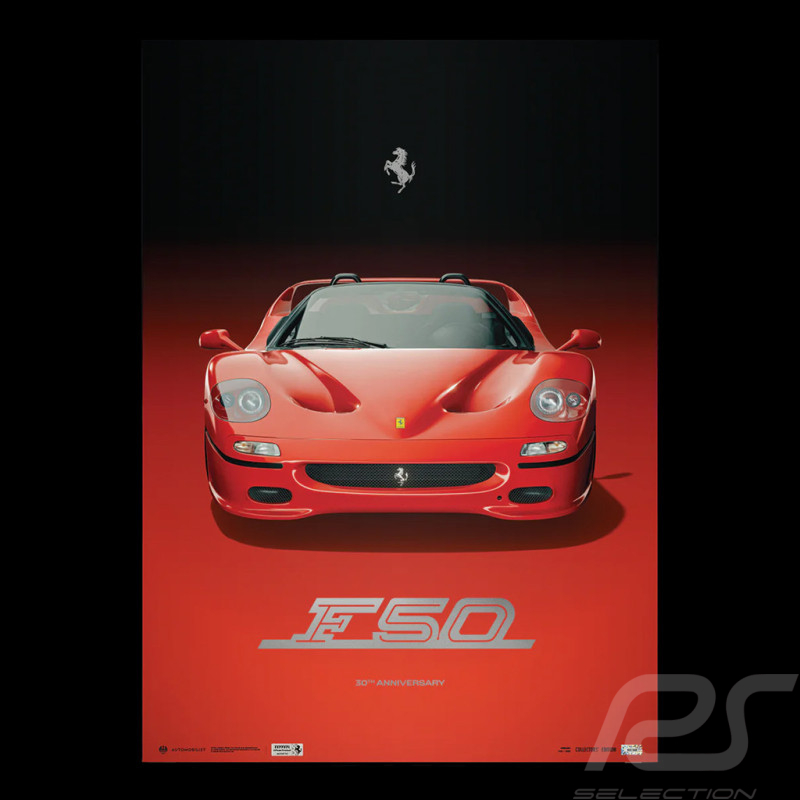 Ferrari Poster F50 1995 Rosso Corsa 30th Anniversary 50 x 70 cm PROD01005189