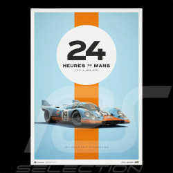 Poster Porsche 917 n° 19 Gulf 24h Le Mans 1970 50 x 70 cm PROD01004971