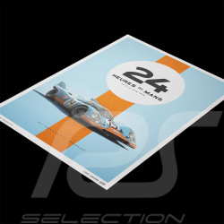 Poster Porsche 917 n° 19 Gulf 24h Le Mans 1970 50 x 70 cm PROD01004971