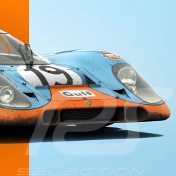 Porsche Poster 917 n° 19 Gulf 24h Le Mans 1970 50 x 70 cm PROD01004971