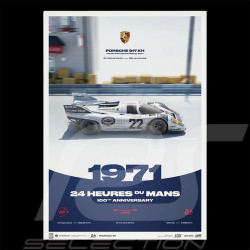 Porsche Poster 917 KH n° 22 Sieger 24h Le Mans 1971 100-jähriges Jubiläum 50 x 70 cm PROD01004343