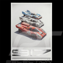 Poster Porsche 917 Salzburg / Martini / Gulf Trio 24h Le Mans 50 x 70 cm PROD01000846