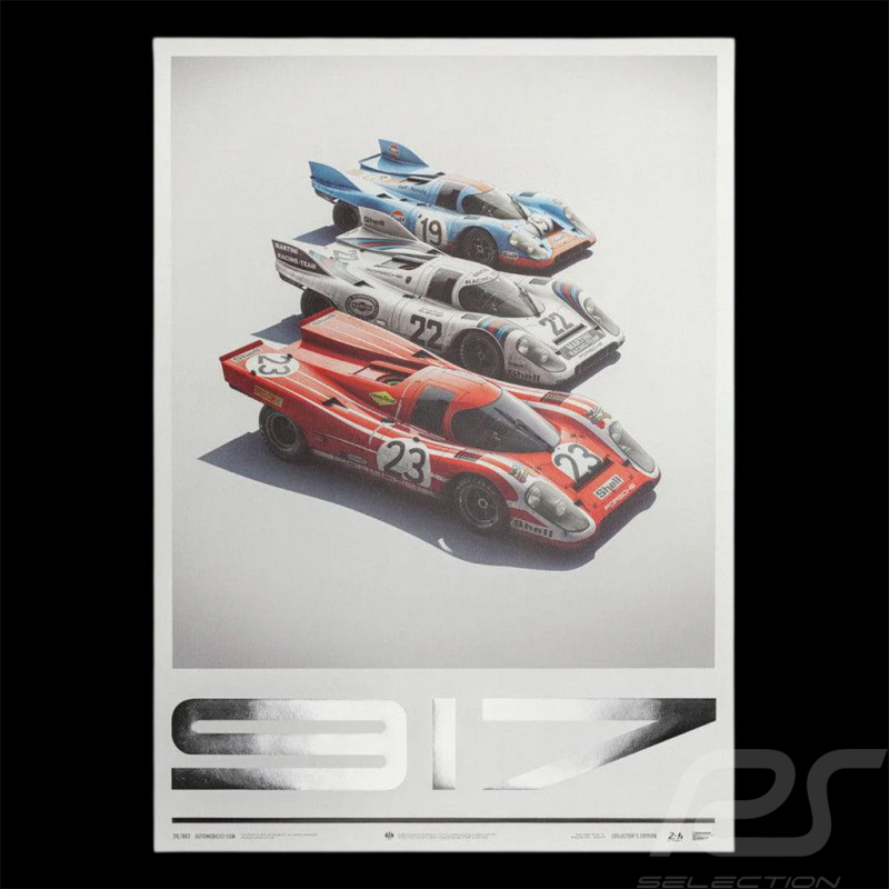 Poster Porsche 917 Salzburg / Martini / Gulf Trio 24h Le Mans 50 x 70 cm PROD01000846