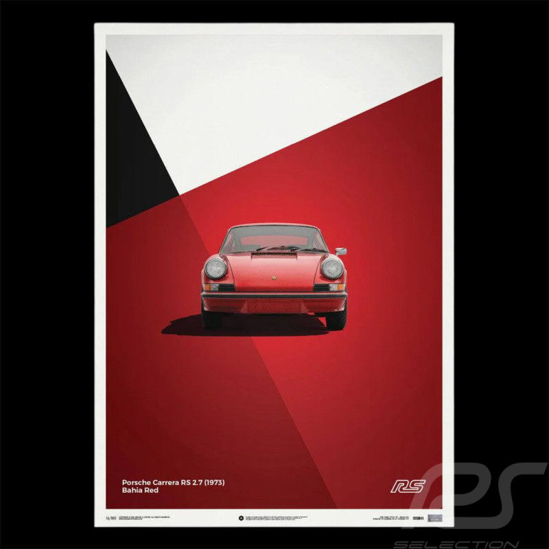 Poster Porsche 911 Carrera RS 2.7 1973 Rouge Bahia 50 x 70 cm PROD01000112