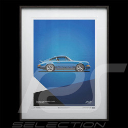 Poster Porsche 911 Carrera RS 2.7 1973 Bleu Glacier / Bandes Noires 50 x 70 cm PROD01000109