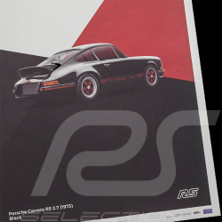 Porsche Poster 911 Carrera RS 2.7 1973 Schwarz / Rote Streifen 50 x 70 cm PROD01000107