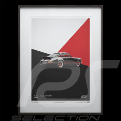 Poster Porsche 911 Carrera RS 2.7 1973 Noir / Bandes Rouges 50 x 70 cm PROD01000107