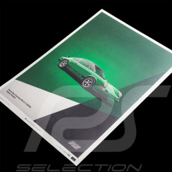 Porsche Poster 911 Carrera RS 2.7 1973 Vipergrün / Schwarze Streifen 40 x 50 cm PROD01003986
