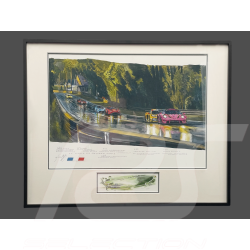 Porsche 911 RSR Type 991 n° 85 Iron Dames 24h Le Mans 2023 40 x 50 cm Schwarzer Rahmen Limitierte Auflage Uli Ehret - 1115