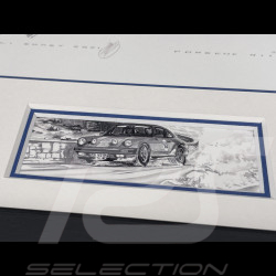Porsche Frame 911 Carrera G-SC 3.2 Black Wooden Frame with Sketch 25 x 30 cm - Uli Ehret