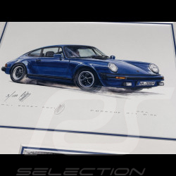 Cadre Porsche 911 Carrera G-SC 3.2 Cadre en Bois Noir avec esquisse 25 x 30 cm - Uli Ehret