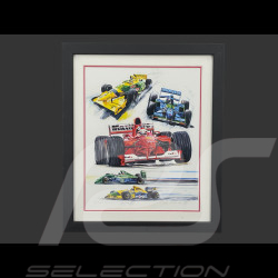 Cadre Michael Schumacher F1 Cadre en Bois Noir 25 x 30 cm - Uli Ehret